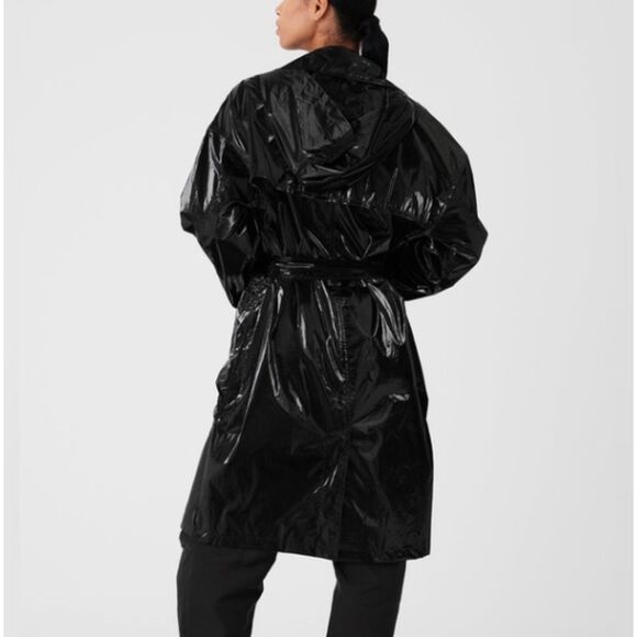Alo yoga Metallic Break Line Trench black size XS - Picture 12 of 13